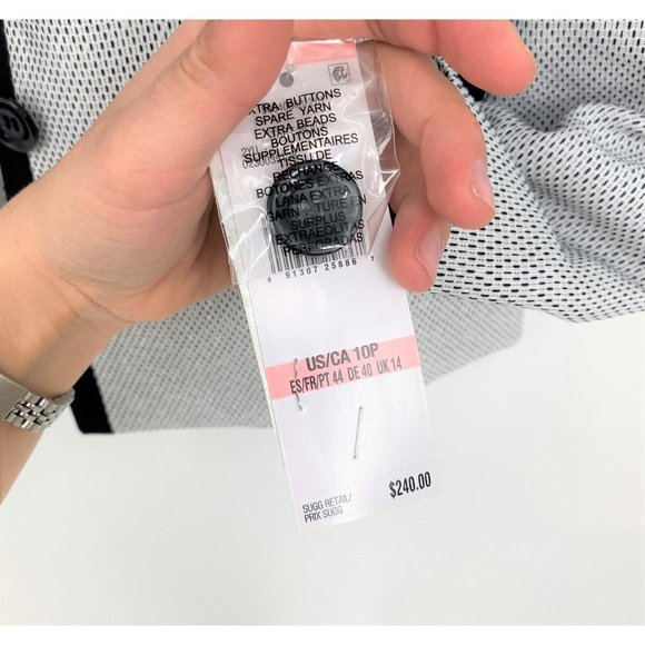 Le Suit Notch Collar Contrast Seam Three Button Closure Coat Jacket 10P - Picture 8 of 8